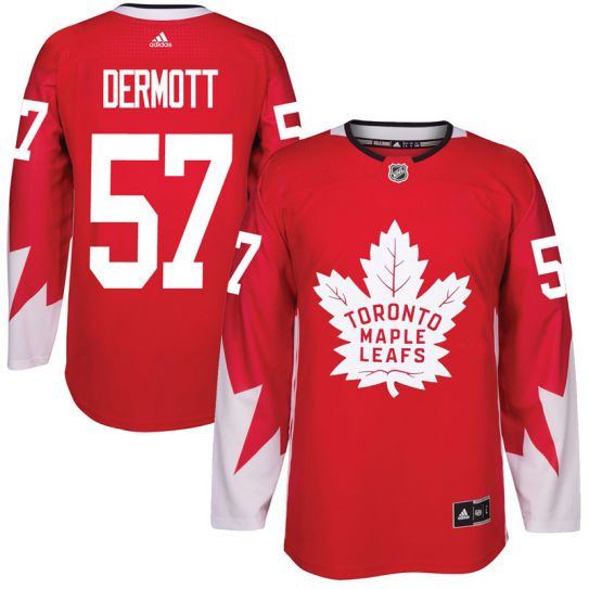 2017 NHL Toronto Maple Leafs Men #57 Travis Dermott red jersey->toronto maple leafs->NHL Jersey